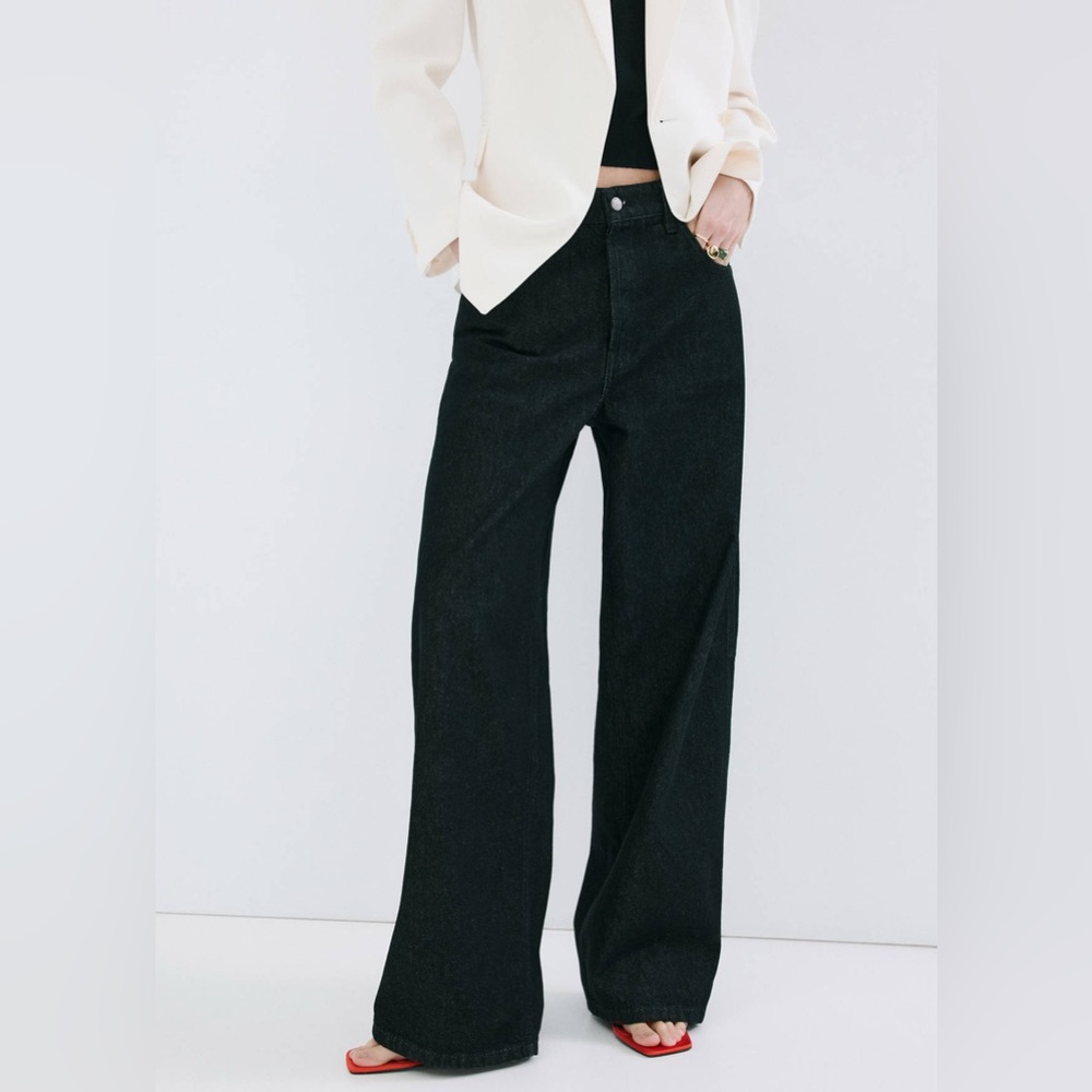 NWT Mango High Rise Balloon Jeans in Black